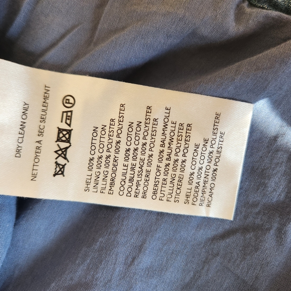free people cotton embroidered blue jacket large - Picture 4 of 4